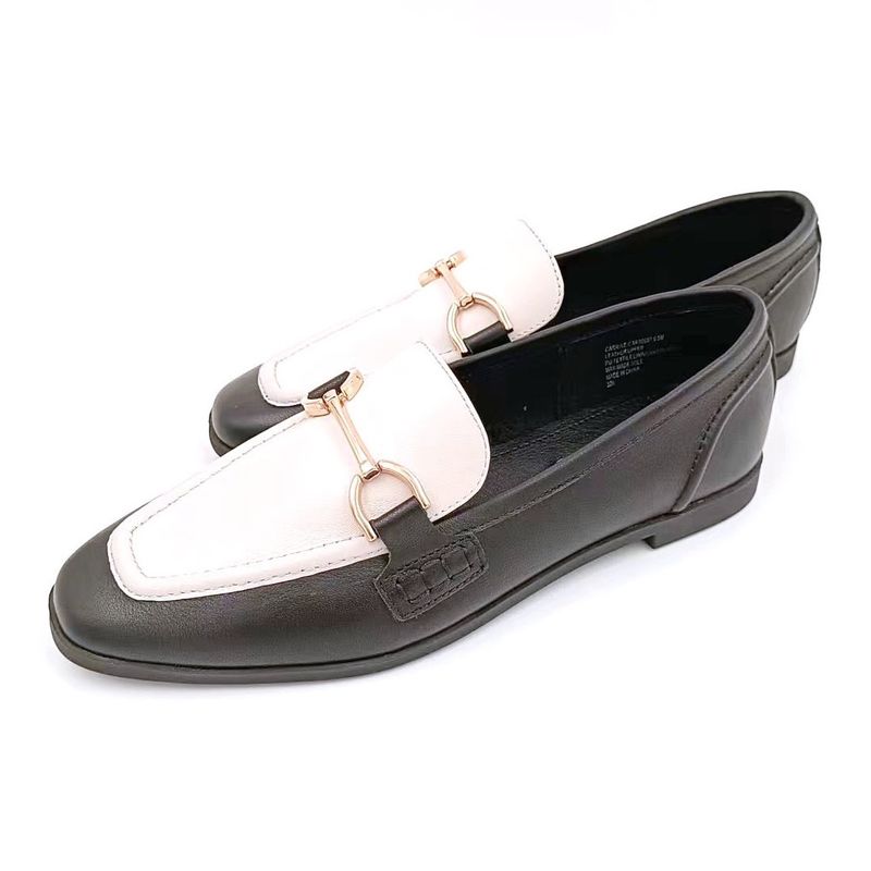 Κυρίες Casual Loafer παπούτσια με ελαστική εξωτερική σόλα Μαύρο λευκό χρώμα