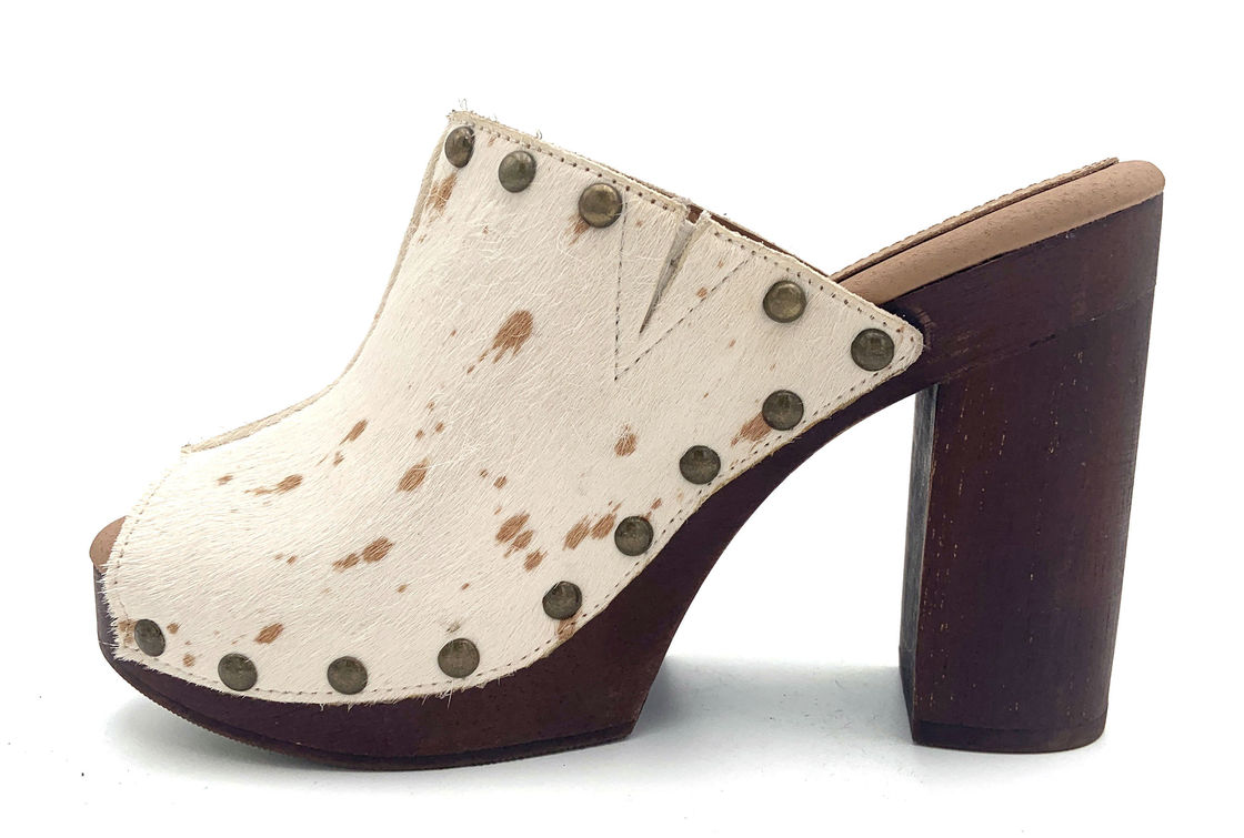 Σκληρό μοτίβο Stiletto Mules Κλειστό δάχτυλο με ψηλό τακούνι 3 ίντσες 4,5 ίντσες