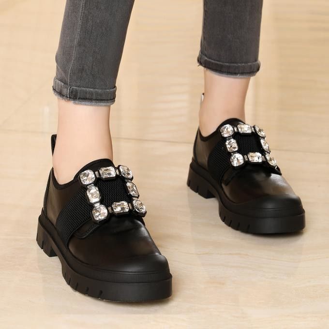 Στρογγυλό δάχτυλο των ποδιών κυρίες Flat Loafer παπούτσια Slip On τύπου Για όλες τις εποχές OEM